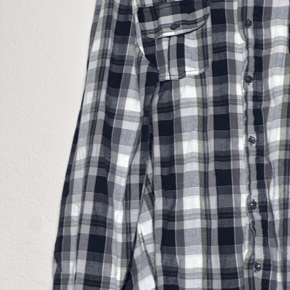 Levis Shirt Button Up Pockets Men XL White Checkered Plaid Western Rodeo Cowboy - Picture 12 of 16